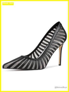 Women's Pointed Toe Mesh Stiletto Heels for Office Work